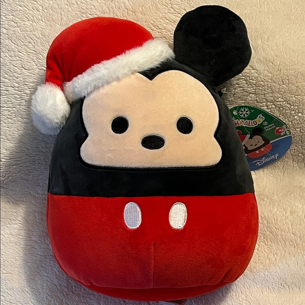 Squishmallows Disney Mickey Mouse w/Santa Hat 10” - with tags